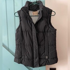 Ruff Hewn Quilted Puffer Vest Womens Size Small Black, Full Zip
